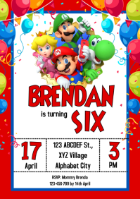 12 240 Super Mario Invitation Customizable Design Templates Postermywall