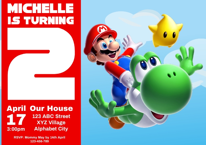 Modele Super Mario Birthday Invitation Postermywall Modele Super Mario Birthday Invitation Postermywall