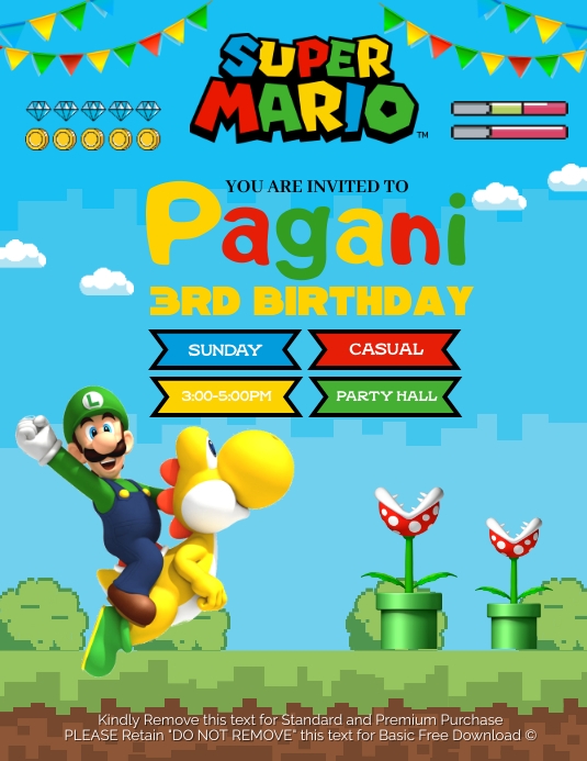 Alert Program Mario Template Super Mario Template | PosterMyWall