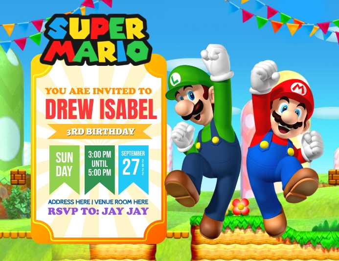 Alert Program Mario Template Super Mario Template | PosterMyWall