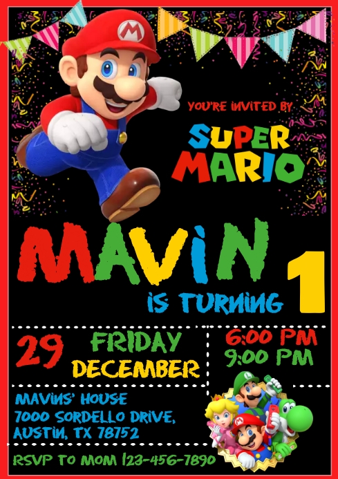 Super Mario Template PosterMyWall
