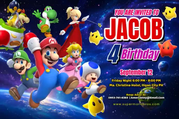 Super Mario Galaxy Posters Template | PosterMyWall