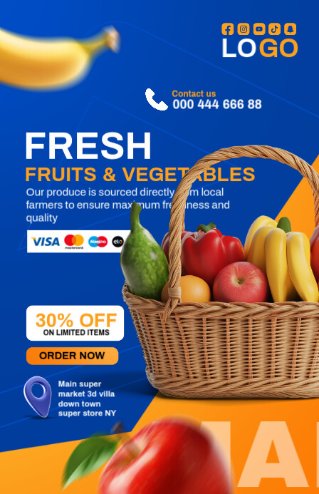 super market ad Tablóide template