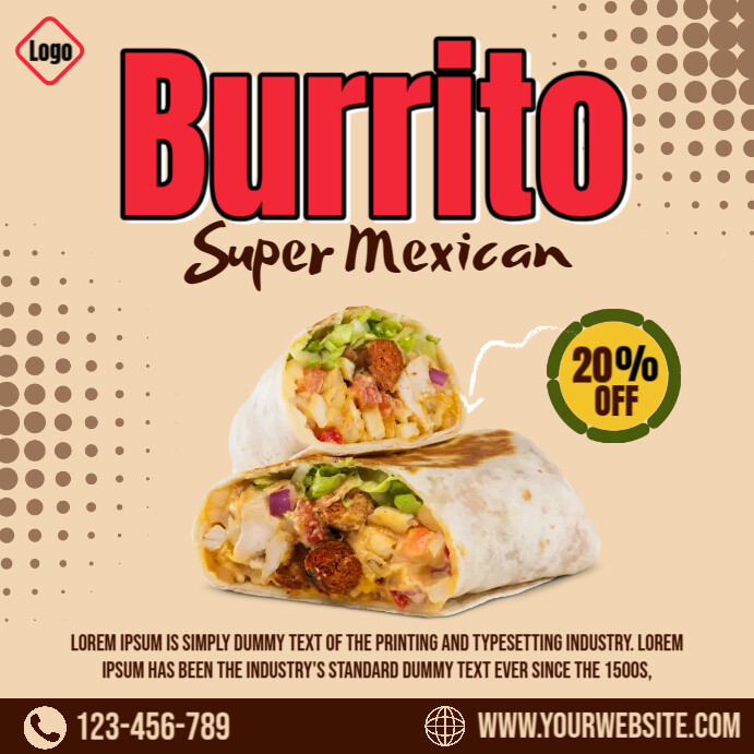 Super Mexican Burrito Menu Template | PosterMyWall