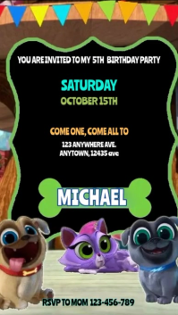 Noir Children's Birthday Party Ekran reklamowy Template