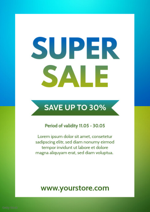 Super Sale Poster Announcement Invitation Ad A4 template