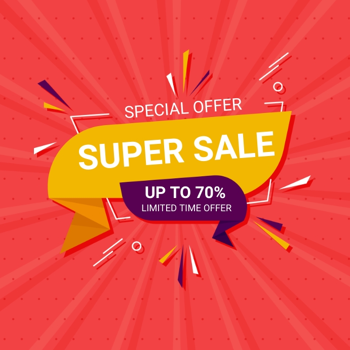 SUPER SALES PROMO Instagram Post template