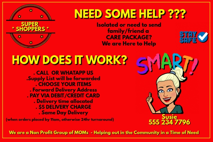 Need Helper Post Super Shoppers Need some Help Template | PosterMyWall