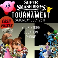 SUPER SMASH BROTHERS ULTIMATE MELEE TOURNAMEN Publicación de Instagram template