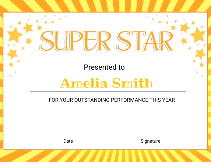 Image 6 for Star Award Certificate Template