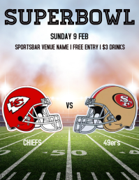 Hvid Super Bowl Event Flyer Template