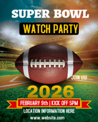 Superbowl flyer Instagram Portrait template