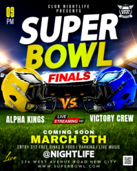 Черный Super Bowl Finals Event Instagram Portrait Template