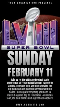 Superbowl lviii flyer, american football cham Instagram Story template