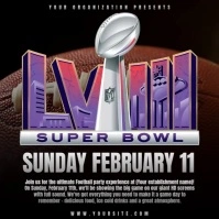 Superbowl lviii flyer, american football cham Instagram Post template