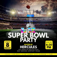 Black Super Bowl Party โพสต์บน Instagram Template