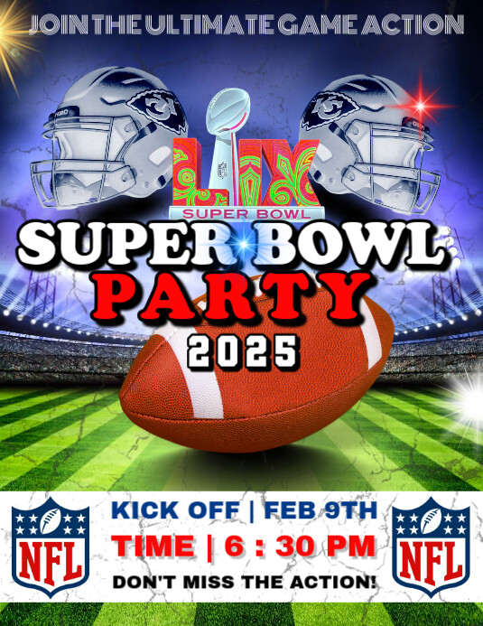 Superbowl party invite Template PosterMyWall
