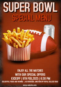 Superbowl special menu A4 template