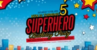 Superhero birthday party invitation Facebook Shared Image template