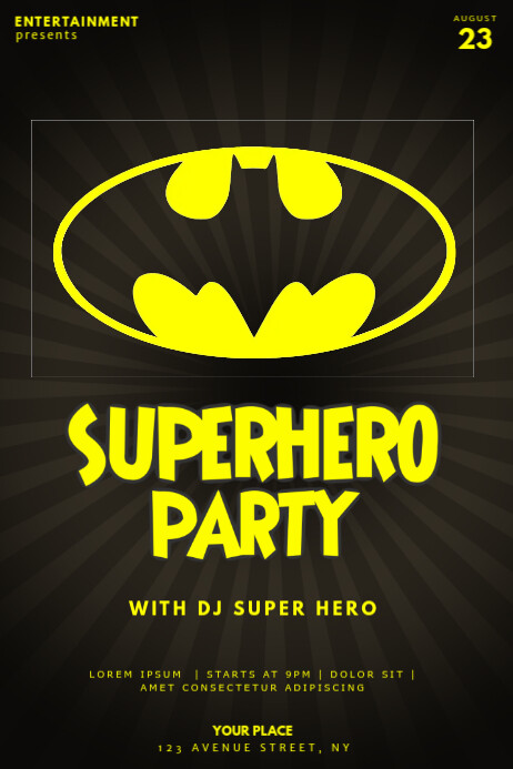 Superhelden Party Flyer Vorlage Batman Vorlage Postermywall