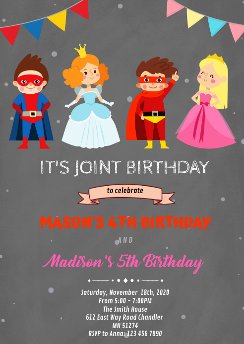 Modele Super Heros Et Une Invitation D Anniversaire De Princesse Postermywall Modele Super Heros Et Une Invitation D Anniversaire De Princesse Postermywall