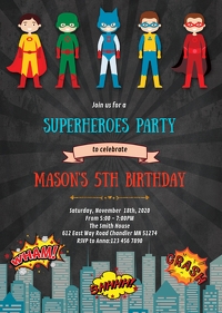 28 810 Superhero Party Customizable Design Templates Postermywall