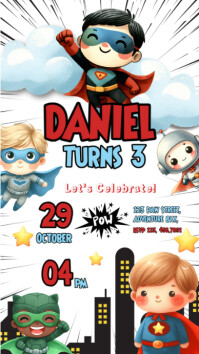 SUPERHEROES INVITATION เรื่องราวบน Instagram template