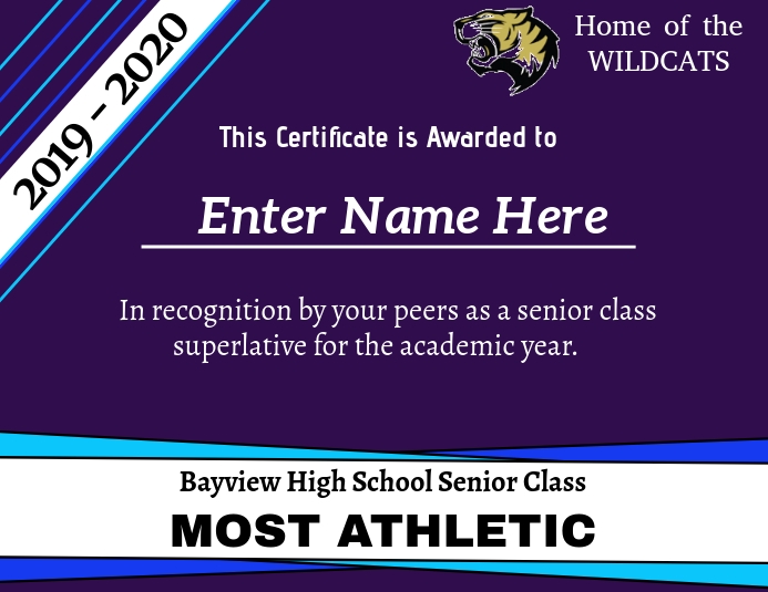 Superlative Certificate Athletic Template Postermywall