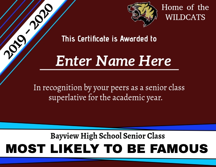 Superlative Certificate - Famous template