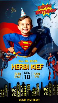 Superman Birthday Invite Reel template