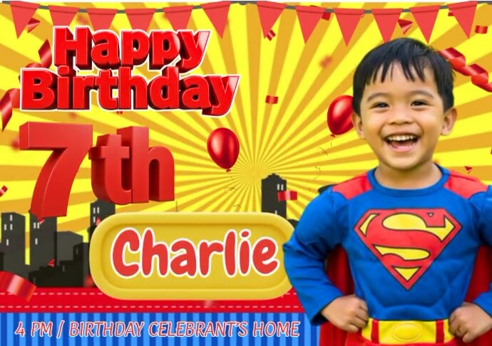 Superman Birthday Tarpaulin Template | PosterMyWall