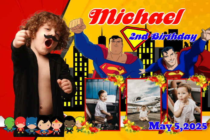 De Modele De Theme D Anniversaire De Superman Postermywall De Modele De Theme D Anniversaire De Superman Postermywall