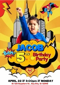 Superman Birthday Video A4 template