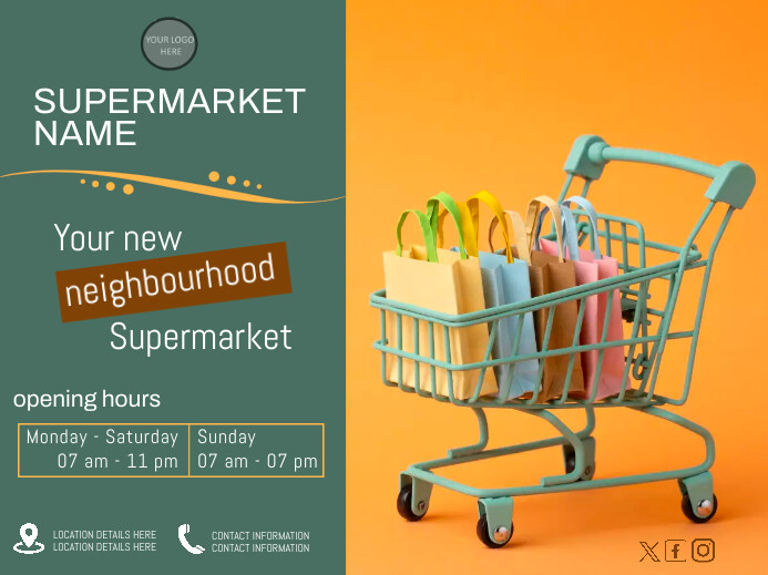 Supermarket,sale Znak podwórkowy template
