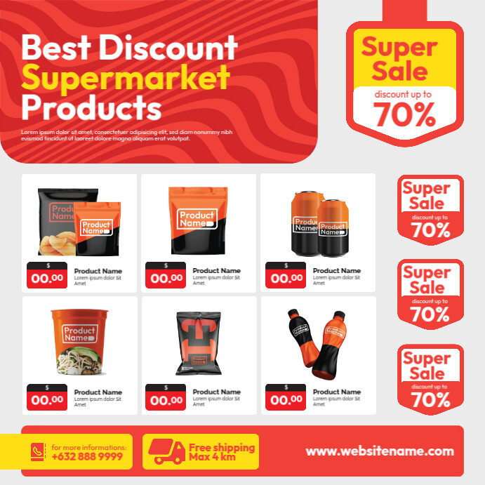 Cheap Offert Supermarket Discount Offer Template | PosterMyWall