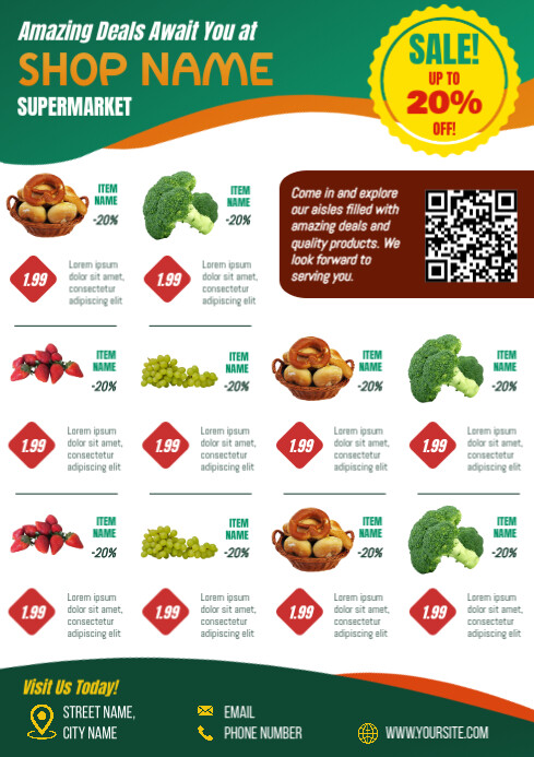 Supermarket Flyer Newsletter Template Printable | PosterMyWall