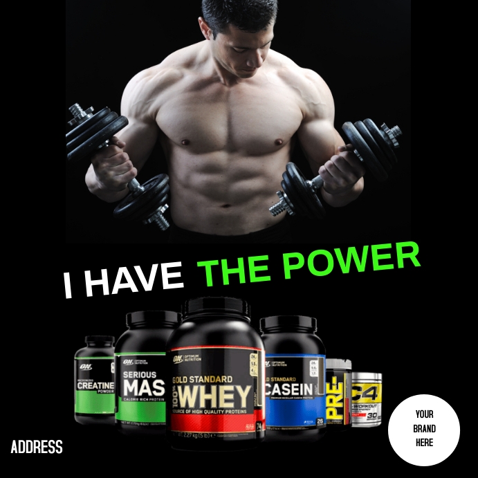 Health Powder Post Design SUPPLEMENT Template | PosterMyWall