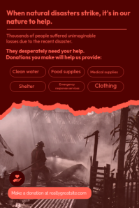 SUPPORT DISASTER-AFFECTED COMMUNITIES Plakat template