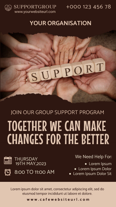 support group, charity group Instagram Story template