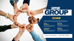 Support Group Ad Coverfoto til YouTube-kanal template