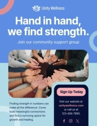 Support Group Community Pastel Flyer Video Рекламная листовка (US Letter) template