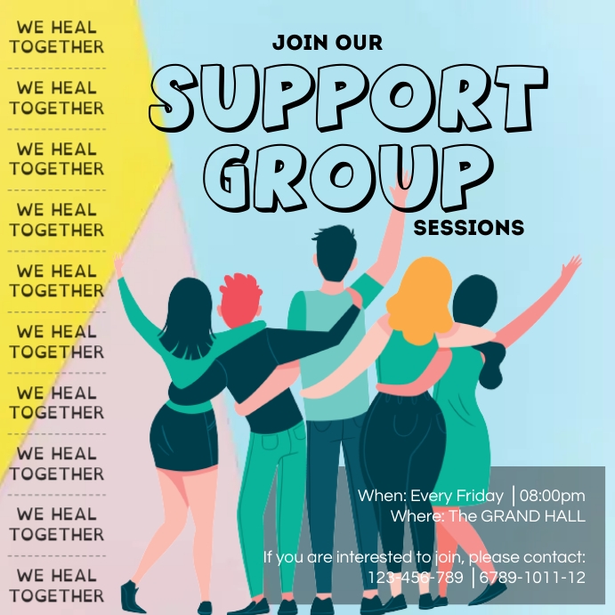 SUPPORT GROUP Template | PosterMyWall