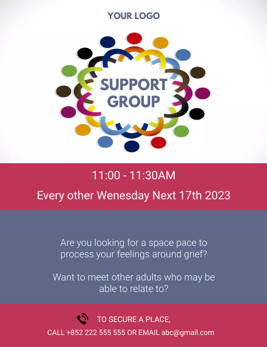 SUPPORT GROUP Template | PosterMyWall