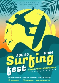 SURFING FEST POSTER A4 template