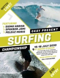 Surfing Video Template | Extreme Sport  Video Flyer (US Letter)
