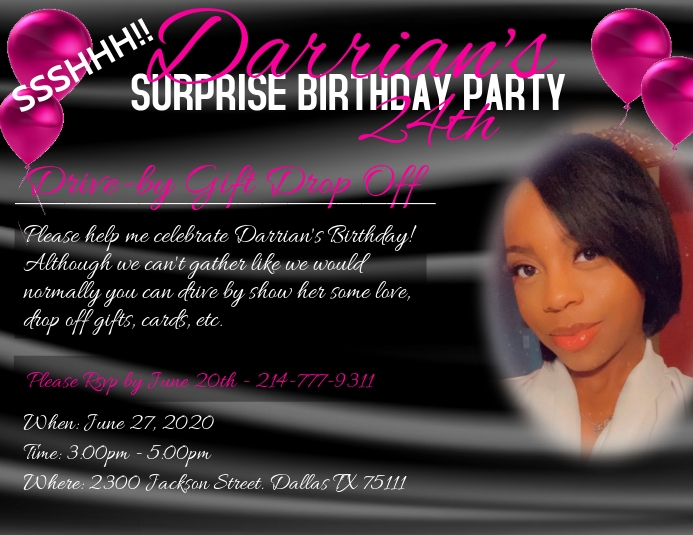 Surprise Drive-by Birthday Party Løbeseddel (US Letter) template