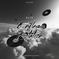 Surreal Vinyl Sky Retro Music Cover template
