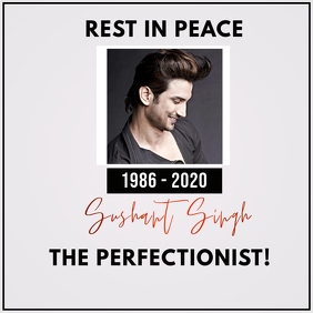 rest in peace sushant singh rajput RIP Template | PosterMyWall