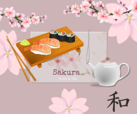 Cinzento Sushi Restaurant Medium Rectangle Template