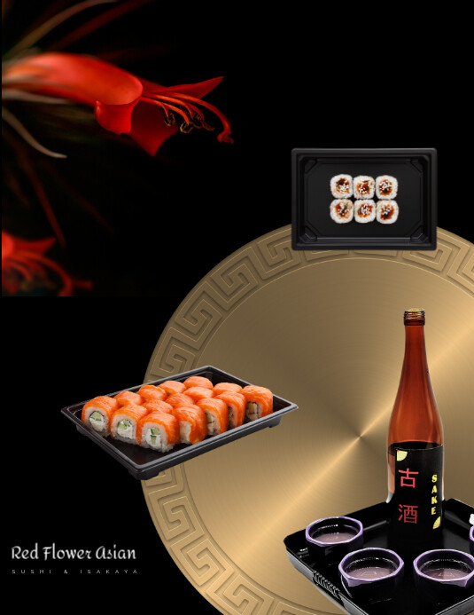 sushi, asian restaurant, Japanese food, menus, posters, comida, advertising, ads Flyer (US Letter) template